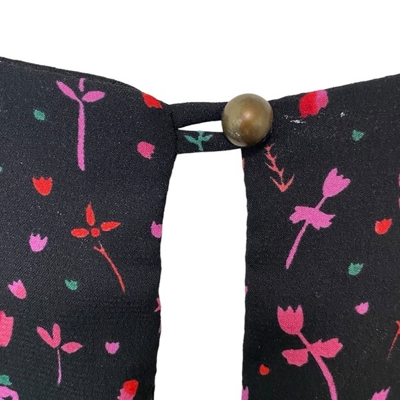 EVERLY - SIZE LARGE - LONG DRESS - MULTICOLORED WITH A BLACK BACKGROUND B21 - Picture 7 of 11